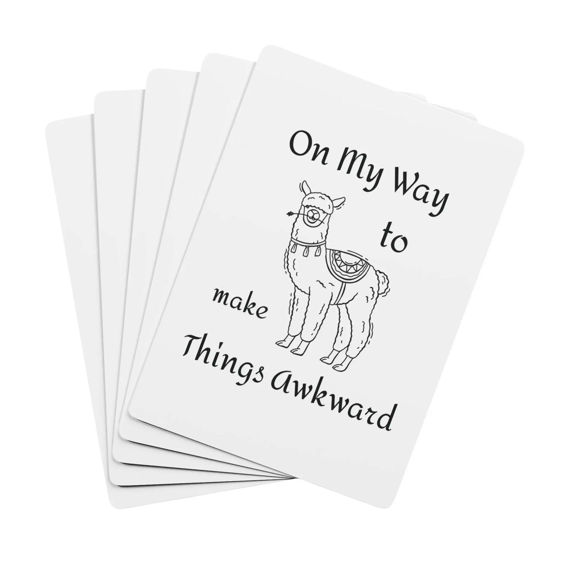 Awkward Llama Playing Cards Printify