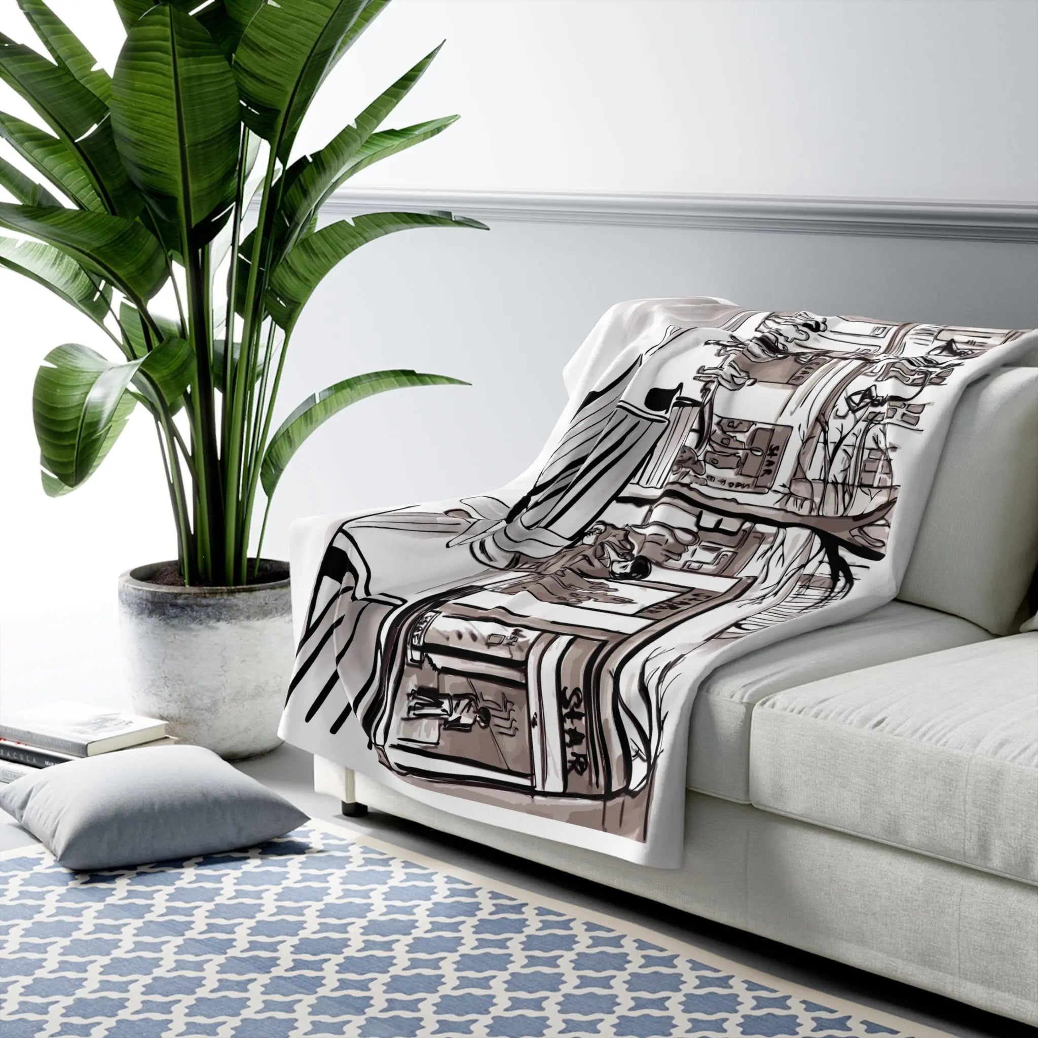 Sherpa Fleece Blanket - Cityscape Design Printify