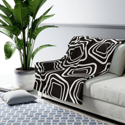 Cozy Geometric Sherpa Fleece Blanket Printify