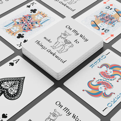 Awkward Llama Playing Cards Printify