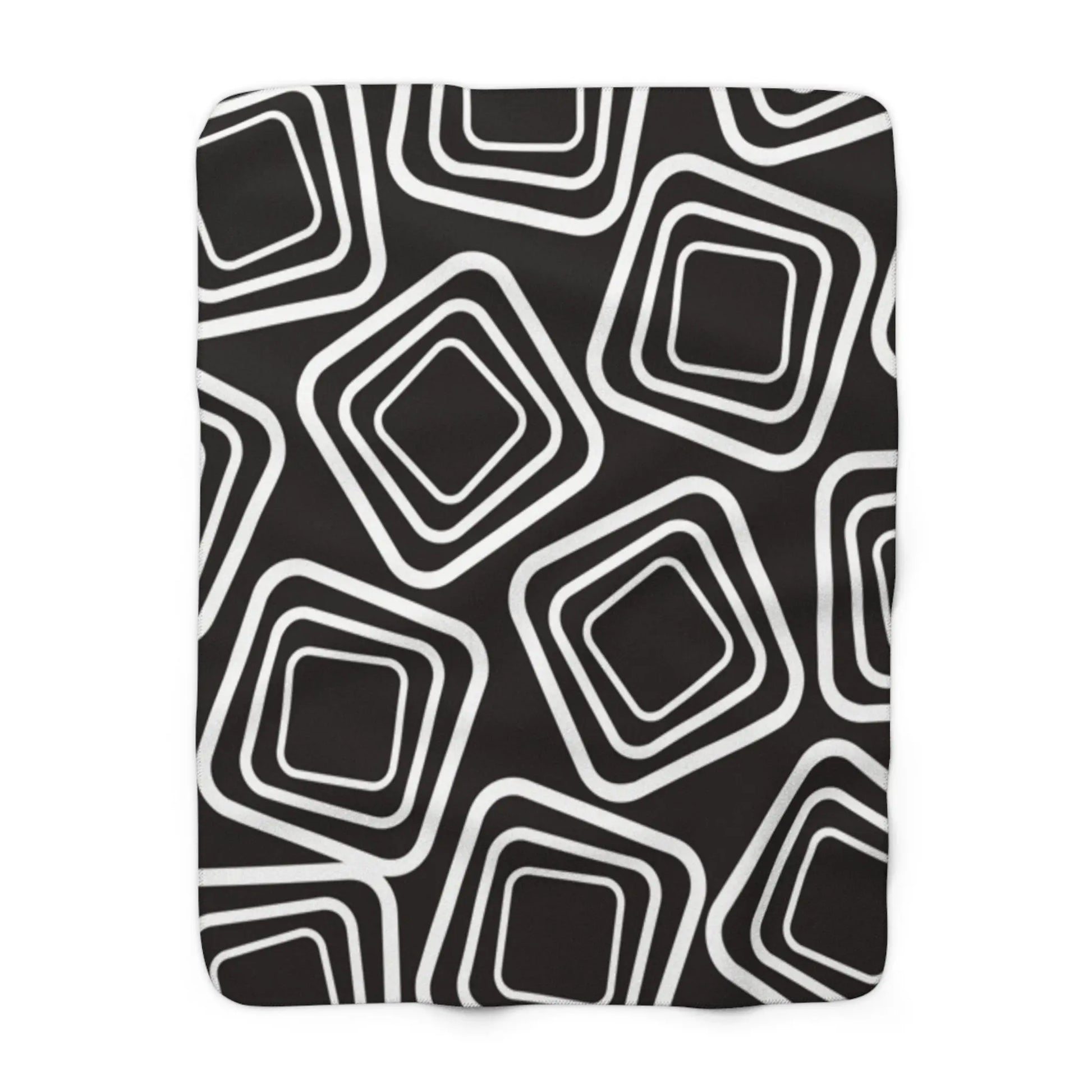 Cozy Geometric Sherpa Fleece Blanket Printify