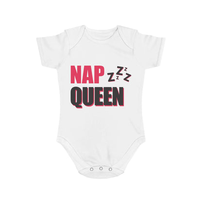 Nap Queen Short Sleeve Baby Bodysuit Printify