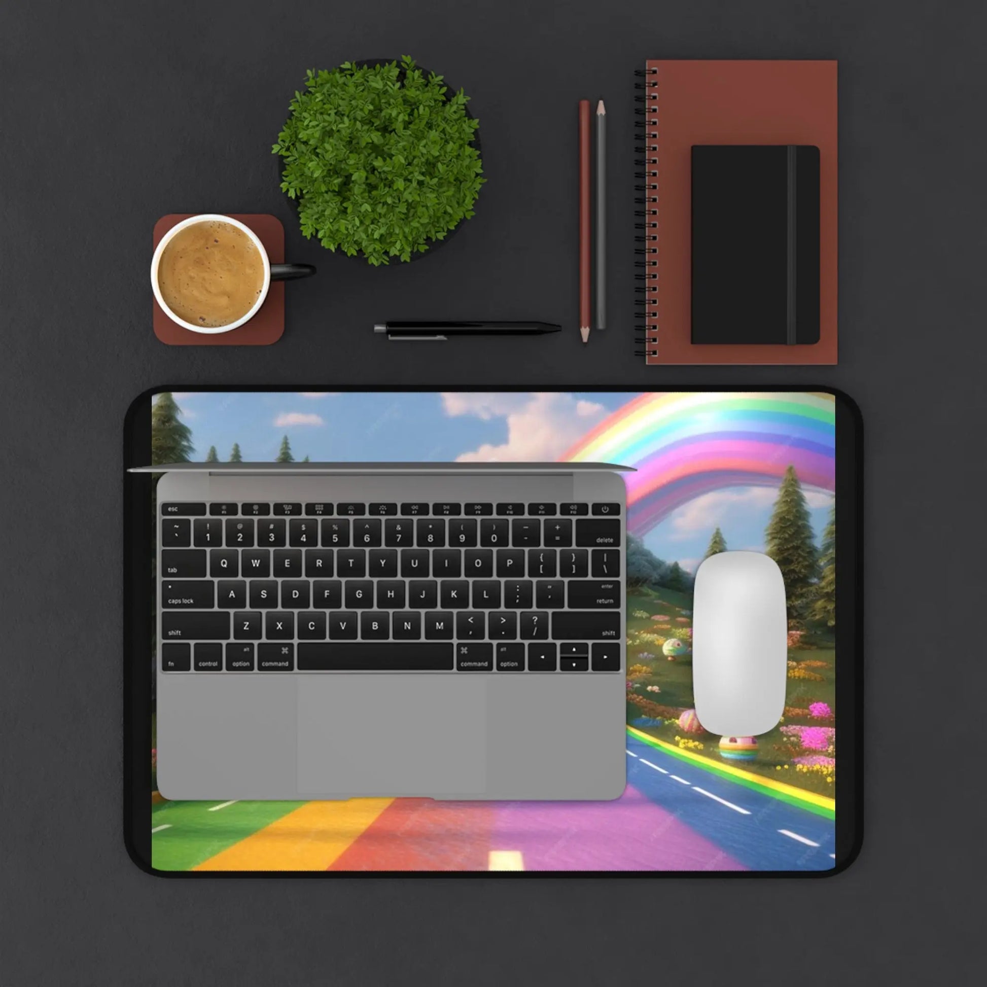 Colorful Rainbow Desk Mat Printify